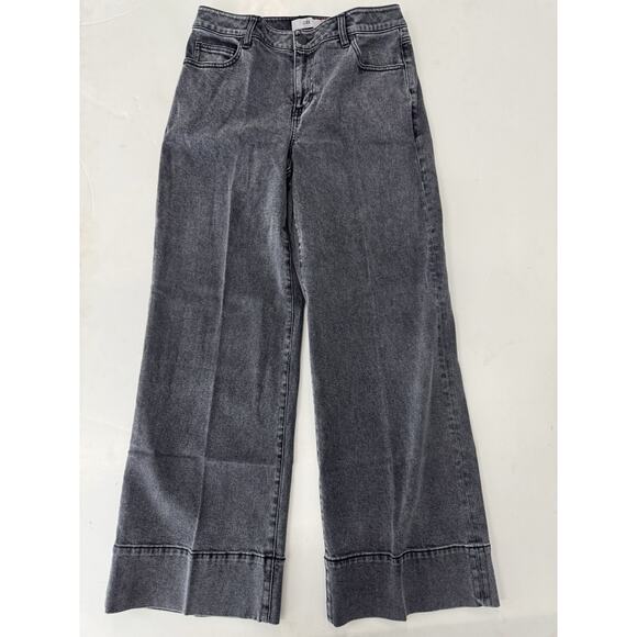 CABI Faded Black Wide Leg Jeans Lennox Jean Size 8 Regular - Picture 2 of 5